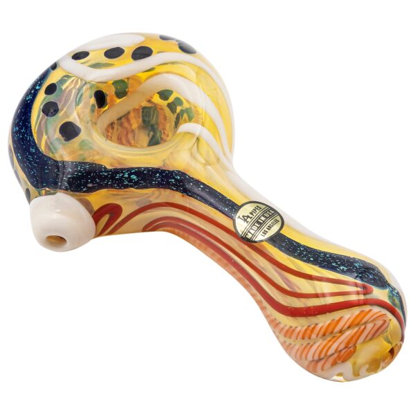 LA Pipes “Dollar Pancake” Dichroic Color-Changing Spoon Glass Pipe - Image 4