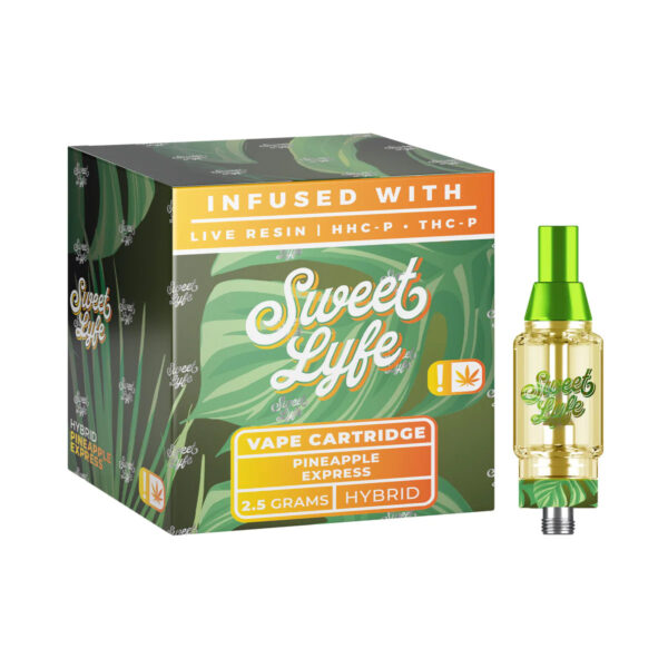 Sweet Life 2.5ml Vape Cartridges Infused with Live Resin HHC-P+THC-P – Pineapple Express – Hybrid - Image 2