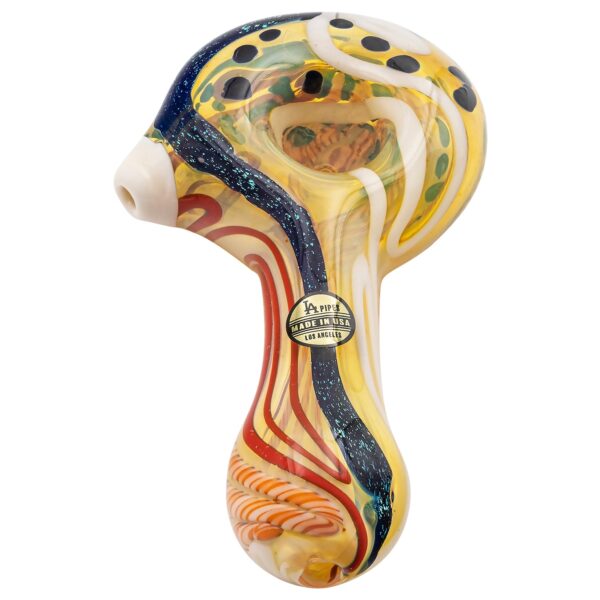 LA Pipes “Dollar Pancake” Dichroic Color-Changing Spoon Glass Pipe - Image 6