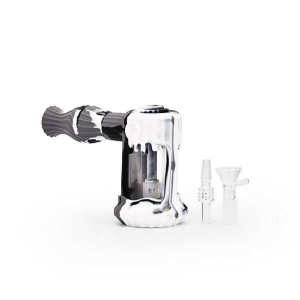 Ritual – 6” Duality Silicone Dual Use Bubbler – Black & White Marble - Image 2