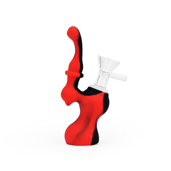 Ritual – 5” Silicone Upright Bubbler – Black & Red