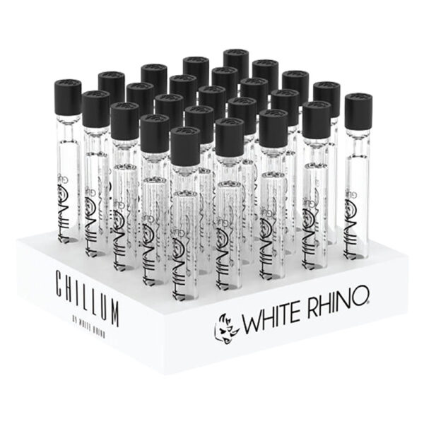 White Rhino Chillum Pipe w/ Silicone Cap | 4.25″ | 25pc Display