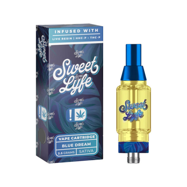 Sweet Life 2.5ml Vape Cartridges Infused with Live Resin HHC-P+THC-P – Blue Dream – Sativa