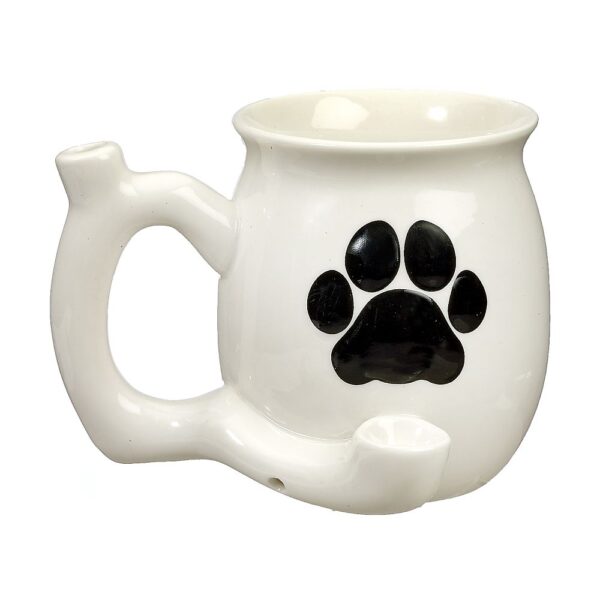 Dog Paw Mug – White with Black Paw
