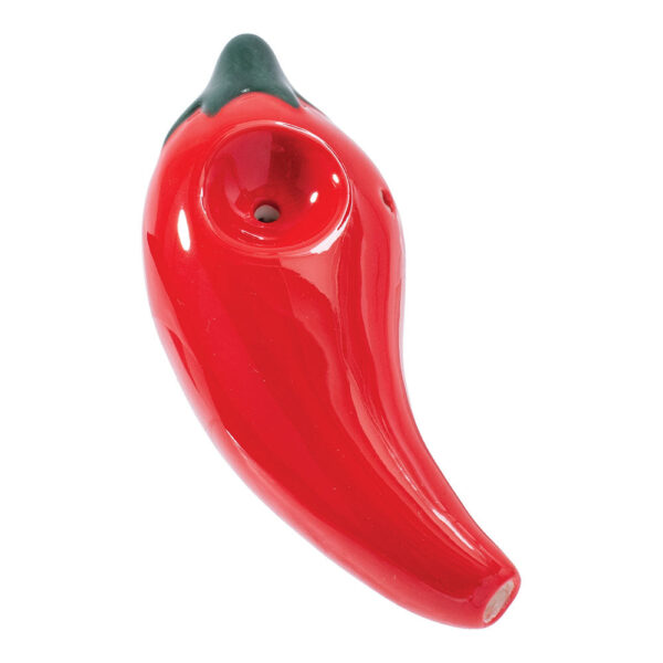 Wacky Bowlz Chili Pepper Ceramic Hand Pipe – 4″ - Image 2