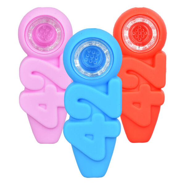 420 Silicone Hand Pipe | 4″ | Assorted Colors | 5pc Set