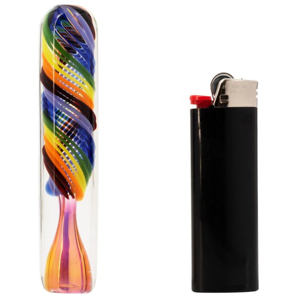 LA Pipes “Twisted Rainbow” Fumed Glass Chillum - Image 8