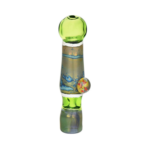 Euphoric Effect Chillum w/ Fritted Marble – 3.75″