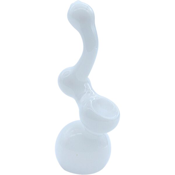 LA Pipes “Ivory Sherlock” Glass Sherlock Bubbler Pipe - Image 2