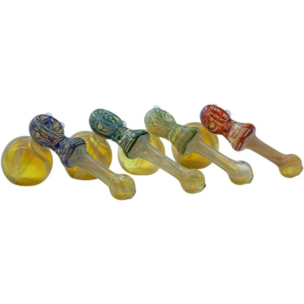 LA Pipes “Raked Hammer” Fumed Hammer Bubbler Pipe (Various Colors) - Image 2