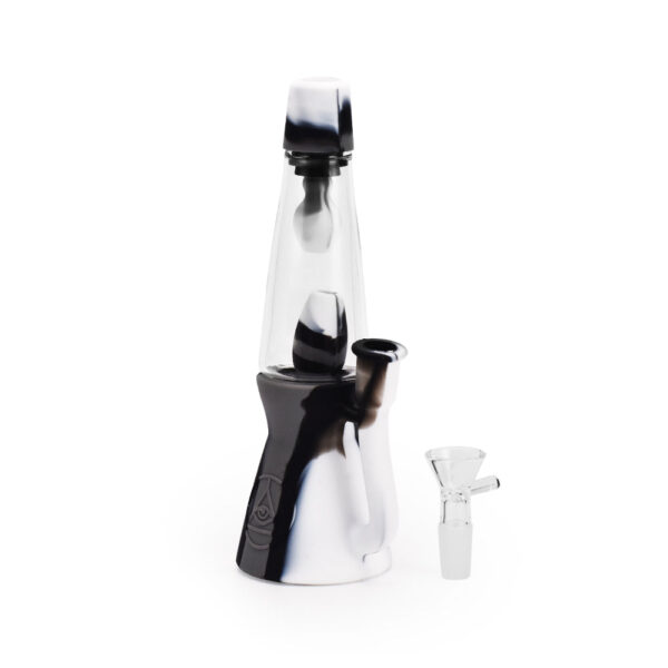 Ritual – 7.5” Silicone Lava Lamp – Black & White Marble - Image 2