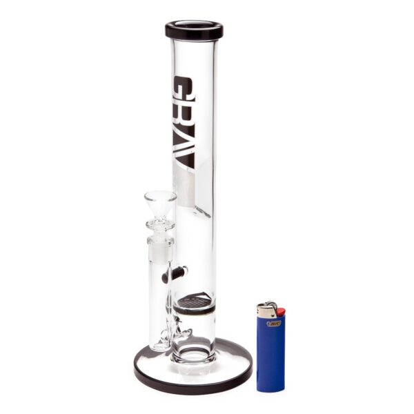 GRAV 12in Flare Water Pipe w/ Honey Comb Disc – Black - Image 2