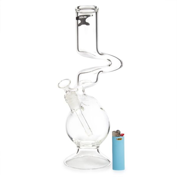 Solid Glass 14in Stand Up Sit Down Bong - Image 2
